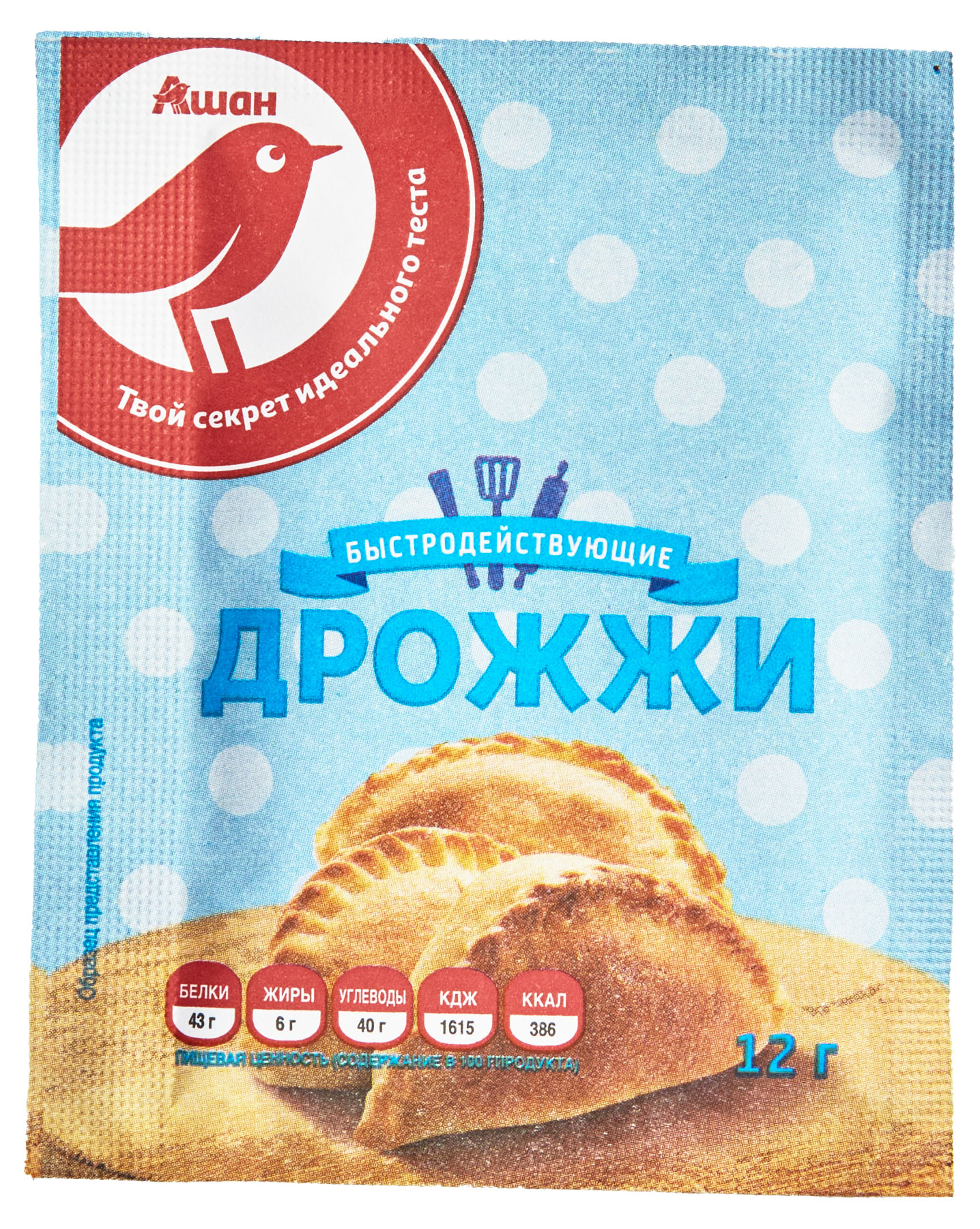 Дрожжи сухие АШАН Красная птица быстродействующие, 12 г