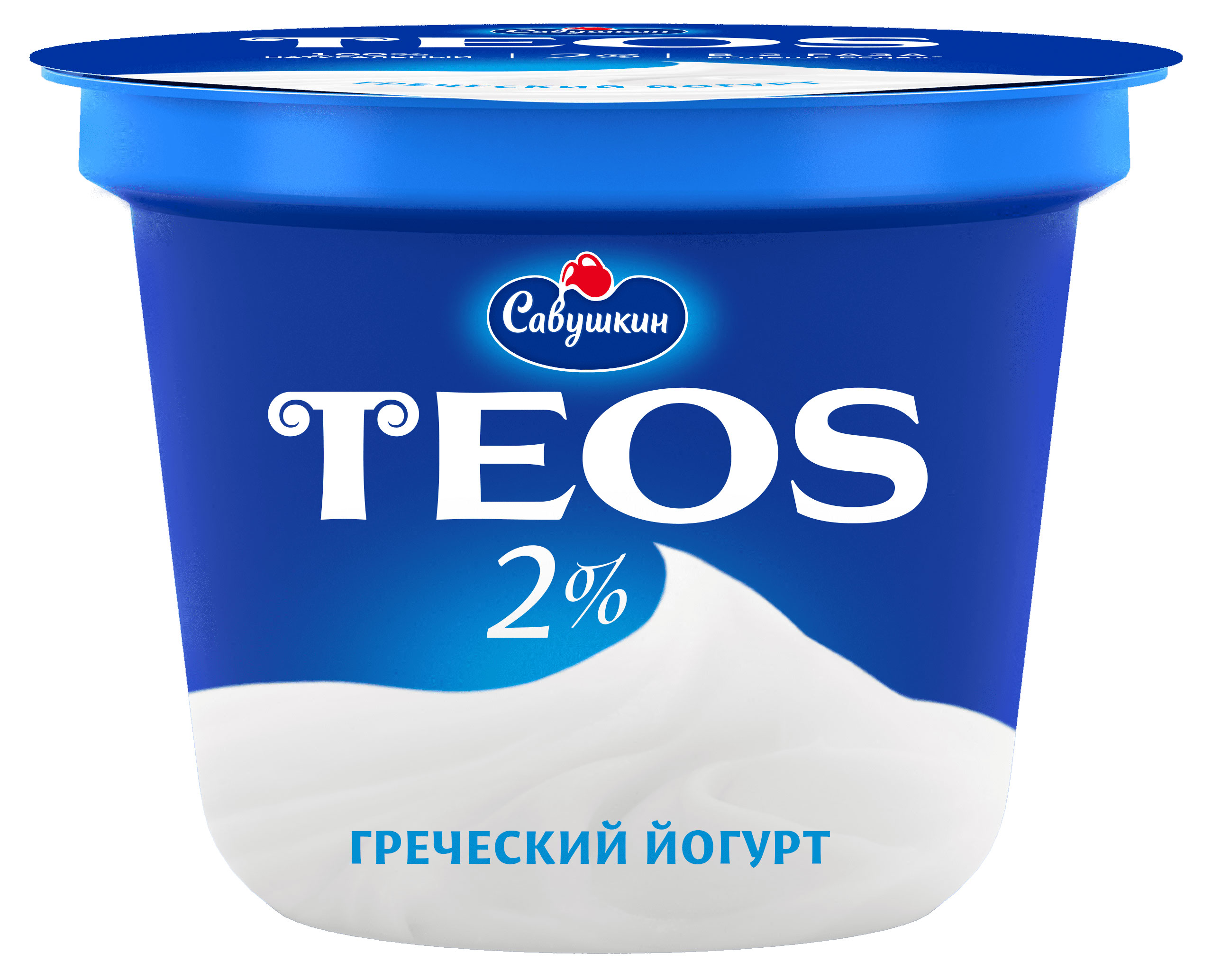 Йогурт греческий густой TEOS натуральный без добавления сахара 2% БЗМЖ Беларусь, 250 г