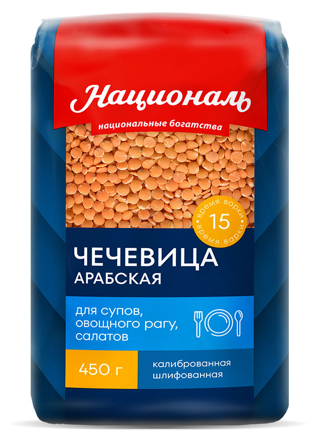 Чечевица арабская «Националь» красная шлифованная, 450 г