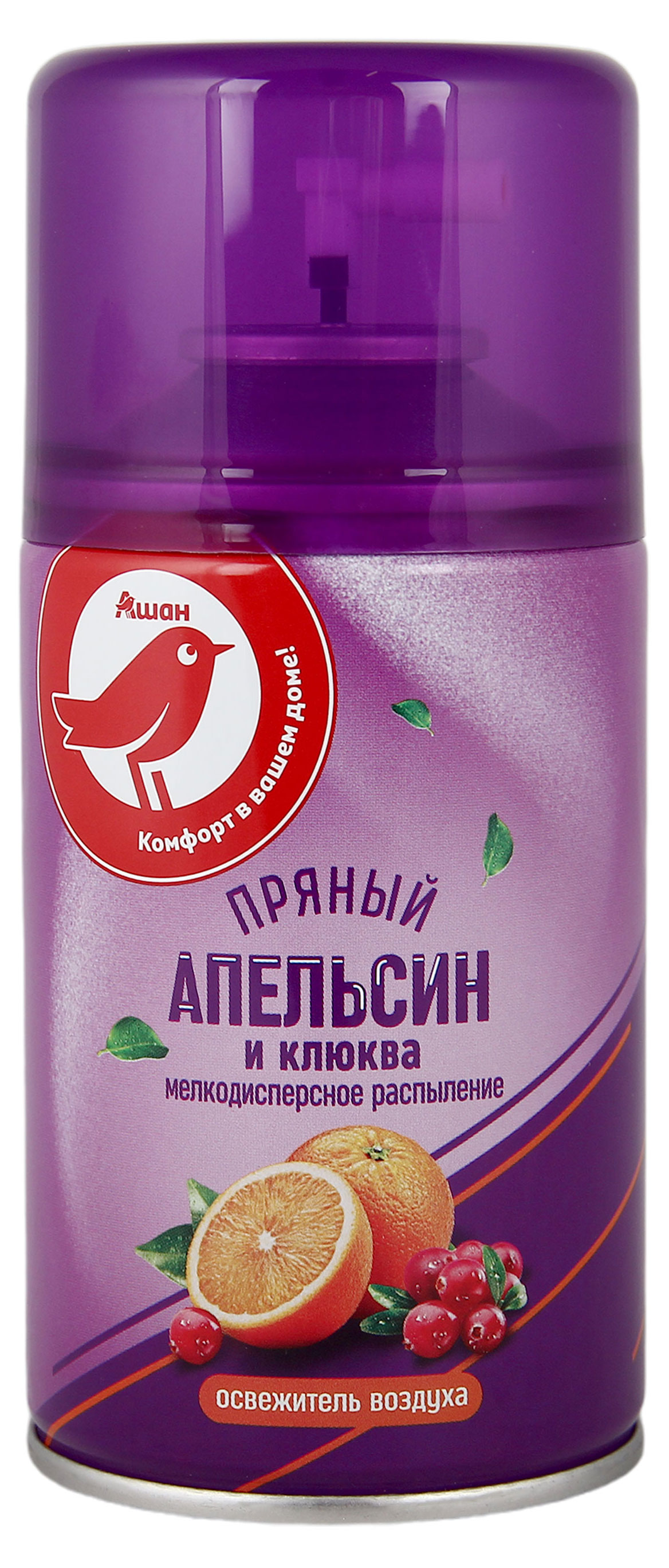 Освежитель воздуха АШАН Красная птица Пряный апельсин и клюква, 250 мл