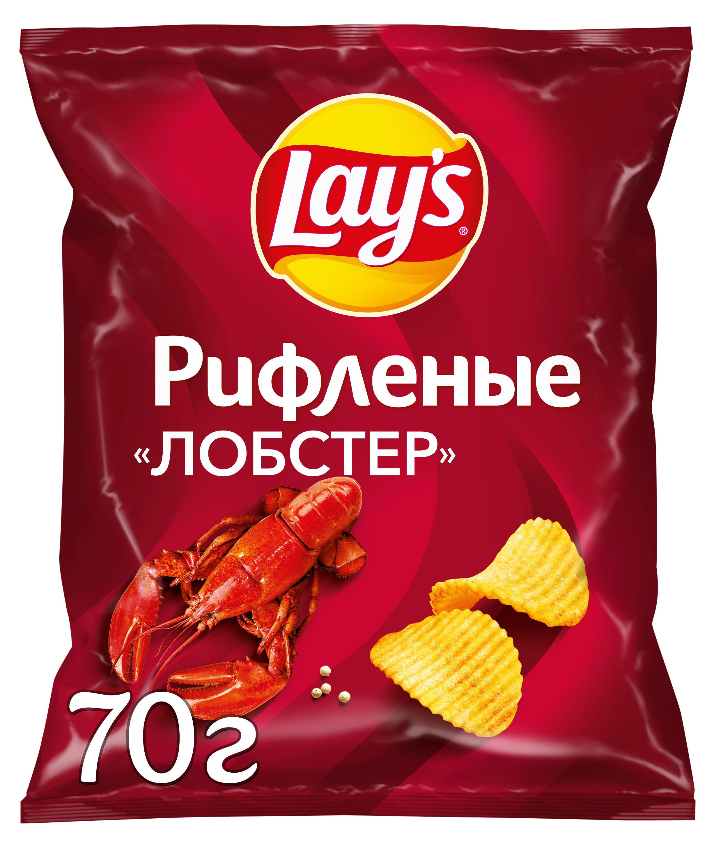 Чипсы картофельные Lay's рифленые со вкусом лобстера, 70 г