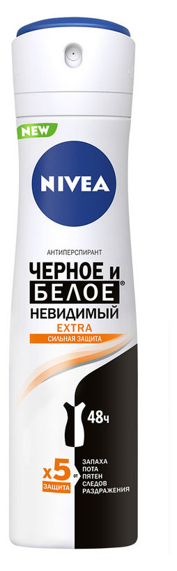 Дезодорант-антиперспирант спрей NIVEA Черное и Белое Невидимый EXTRA, 150 мл