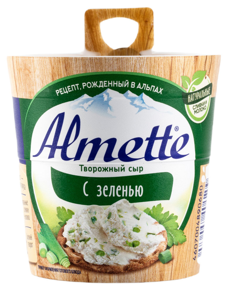 Сыр творожный с зеленью Almette 60% БЗМЖ, 150 г