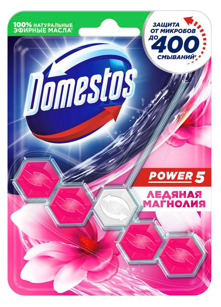 Туалетный блок подвесной Domestos Power 5 Ледяная магнолия, 55 г