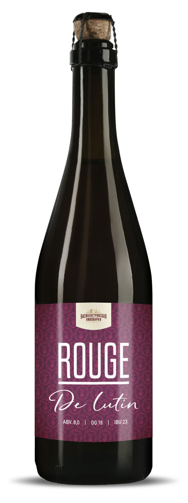 Пиво «Василеостровская пивоварня» Rouge de Lutin Крепкий вишневый Эль темное нефильтрованное 8%, 750 мл