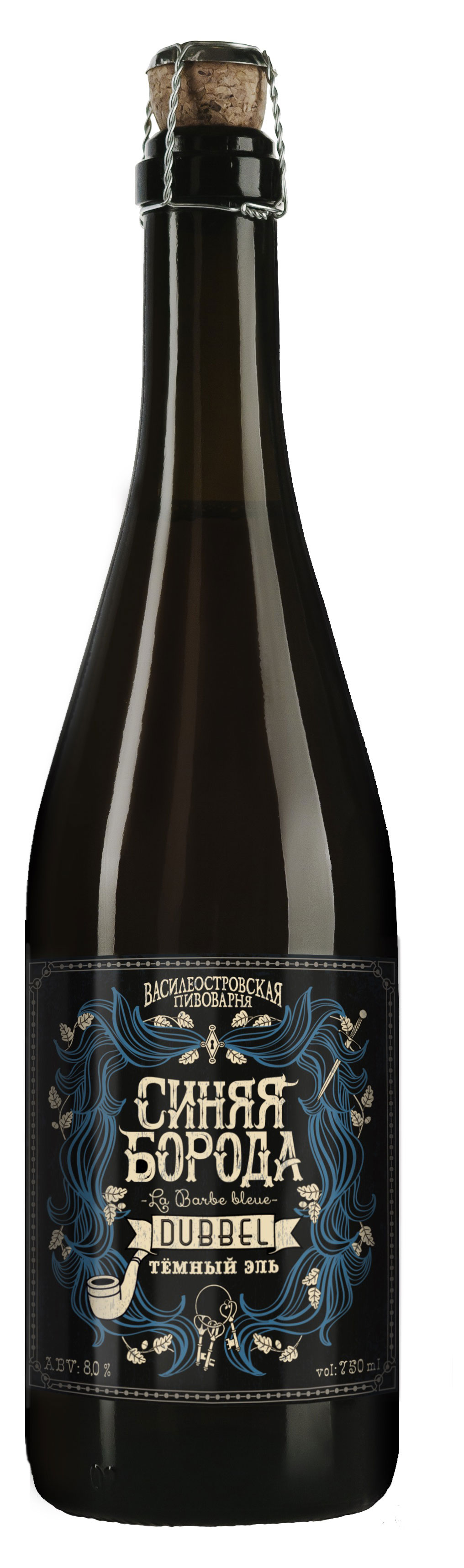 Пиво «Синяя Борода» Крепкий Темный Эль темное нефильтрованное 8%, 750 мл
