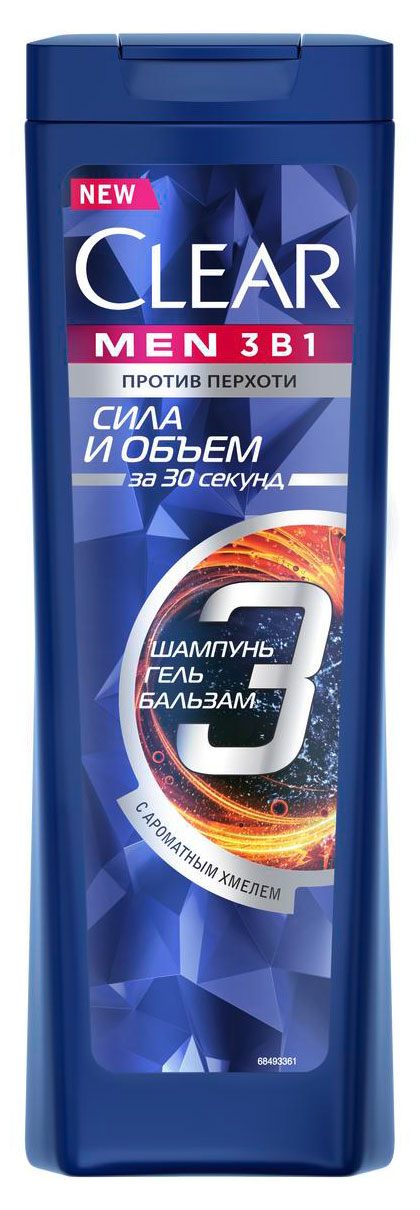 Шампунь-бальзам-гель для душа «Клиар» Men Объем и сила, 400 мл