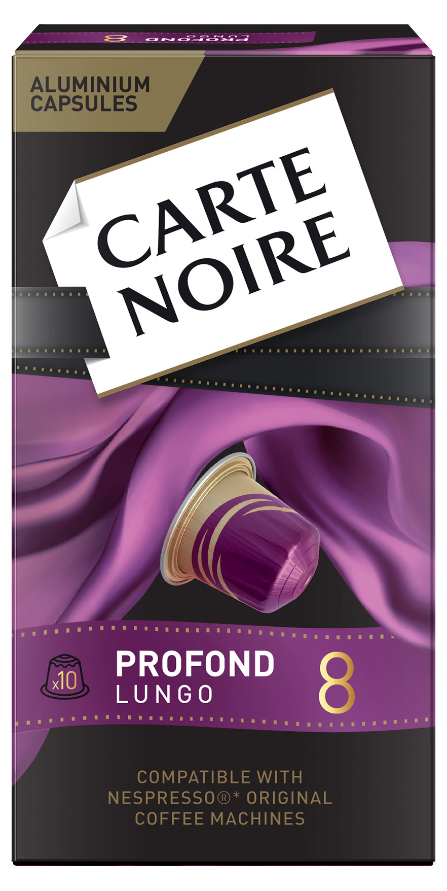 Кофе в капсулах Carte Noire Profond Lungo № 8 для системы Nespresso 10 шт Франция, 52 г