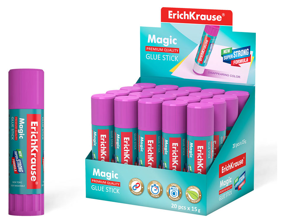 Клей-карандаш ErichKrause Magic, 15 г