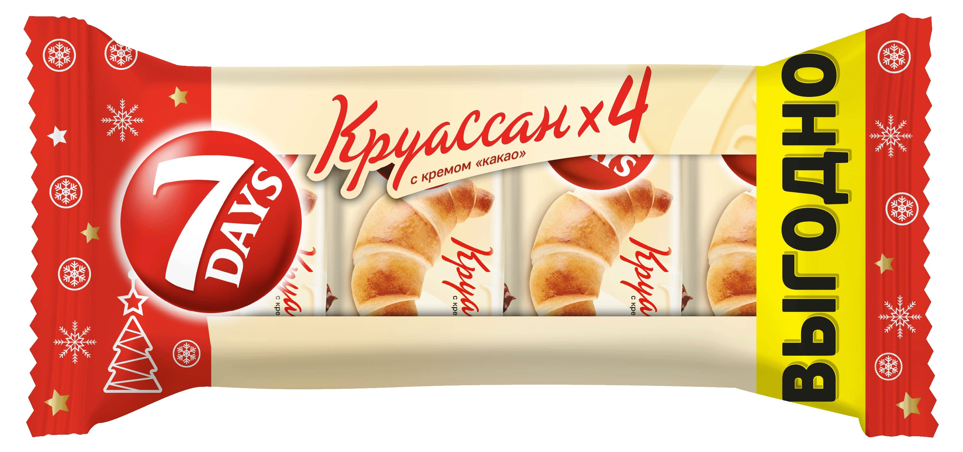 Круассан 7Days с кремом какао, 4 х 65 г