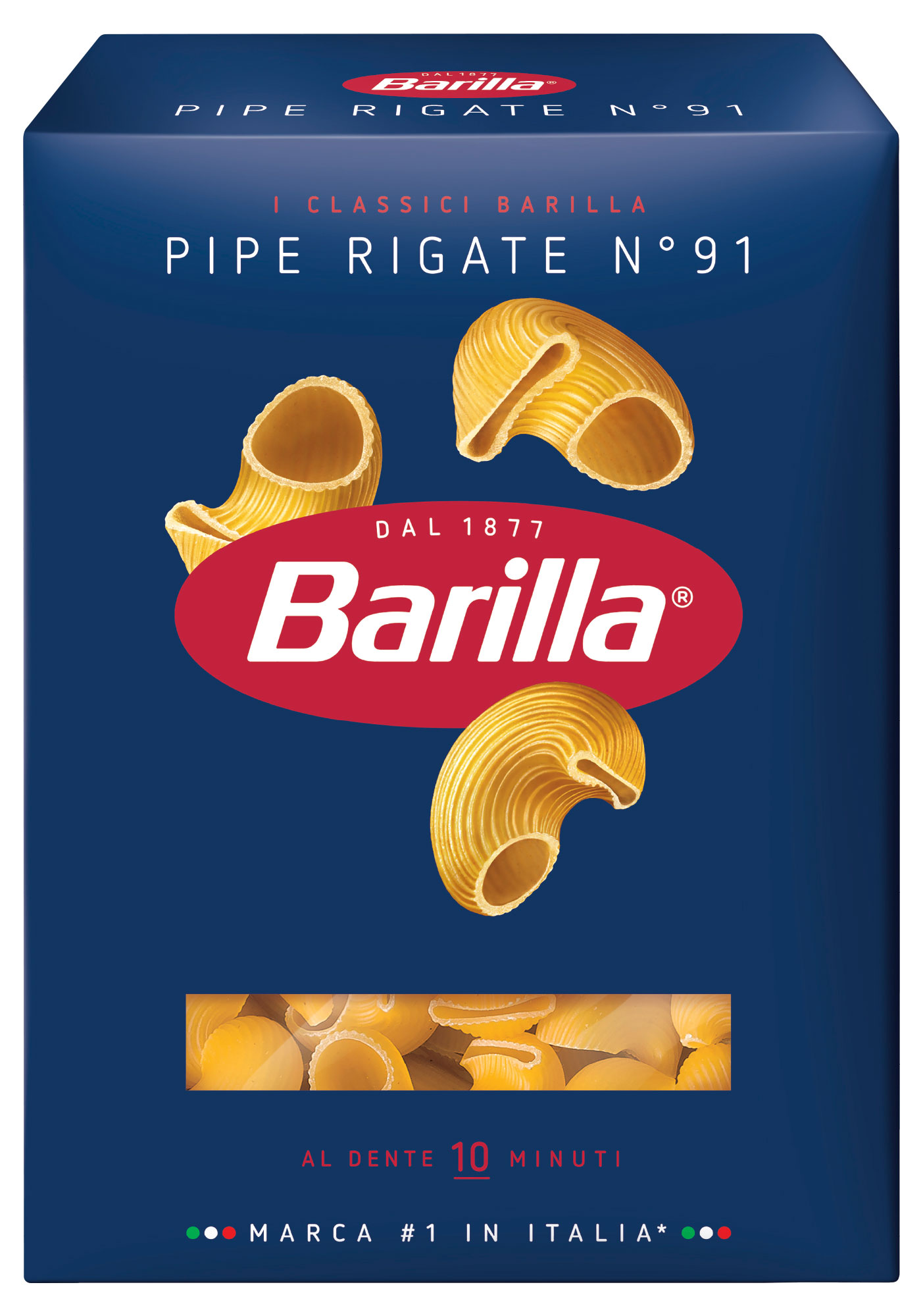 Макаронные изделия Barilla Pipe Rigate n.91 из твердых сортов пшеницы, 450 г