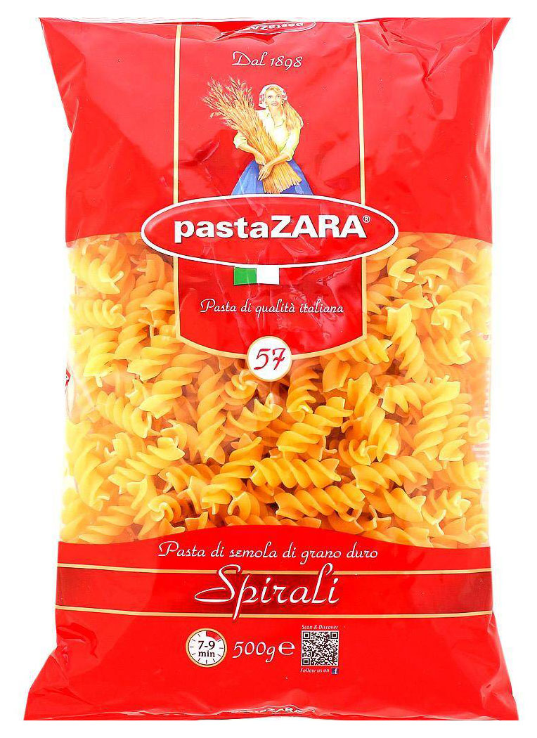 Макаронные изделия Pasta Zara №57 спиральки, 500 г
