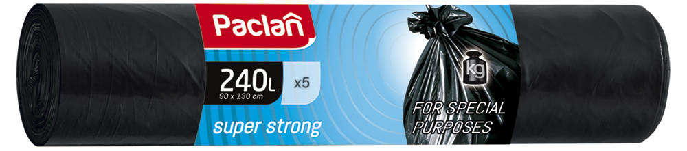 Мешки для мусора Paclan Super Strong 240 л, 5 шт