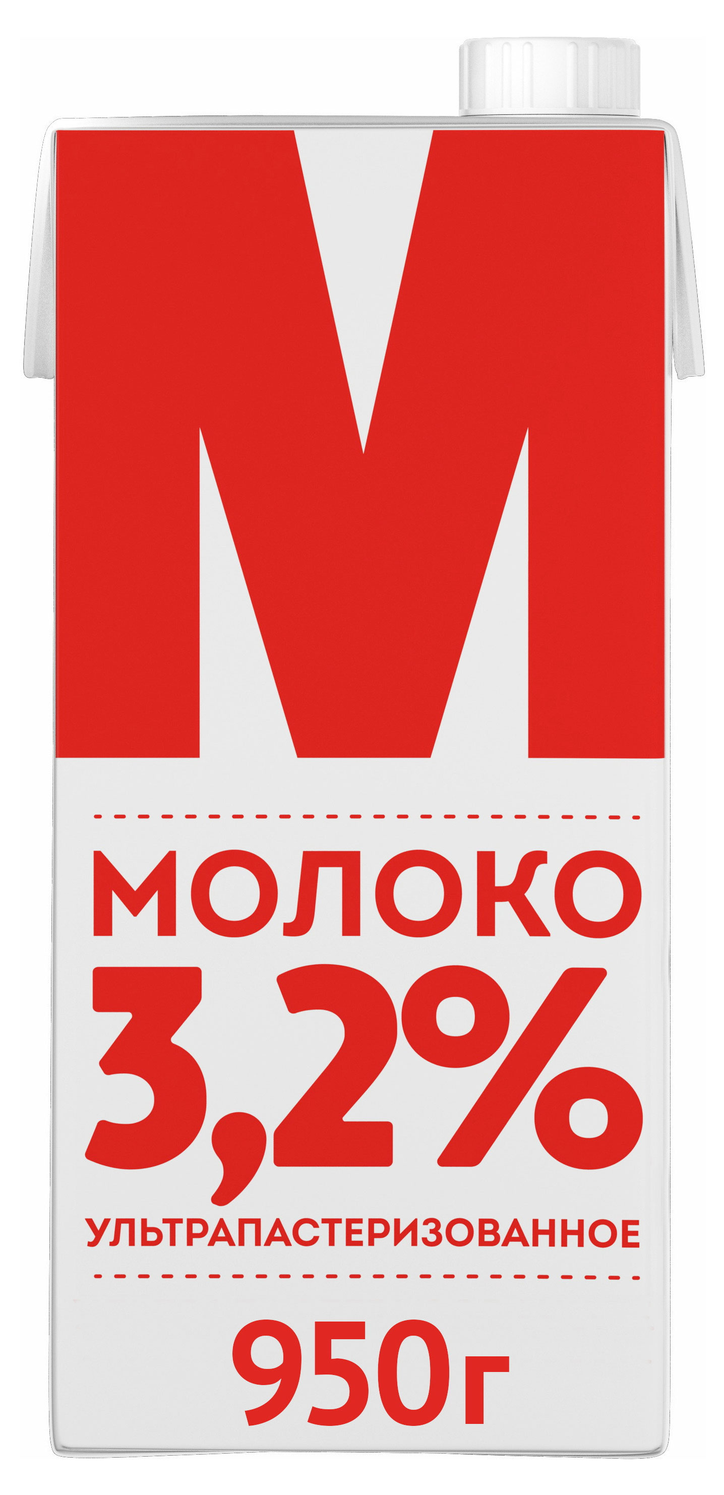 Молоко питьевое «М» стерилизованное 3,2% БЗМЖ, 950 мл