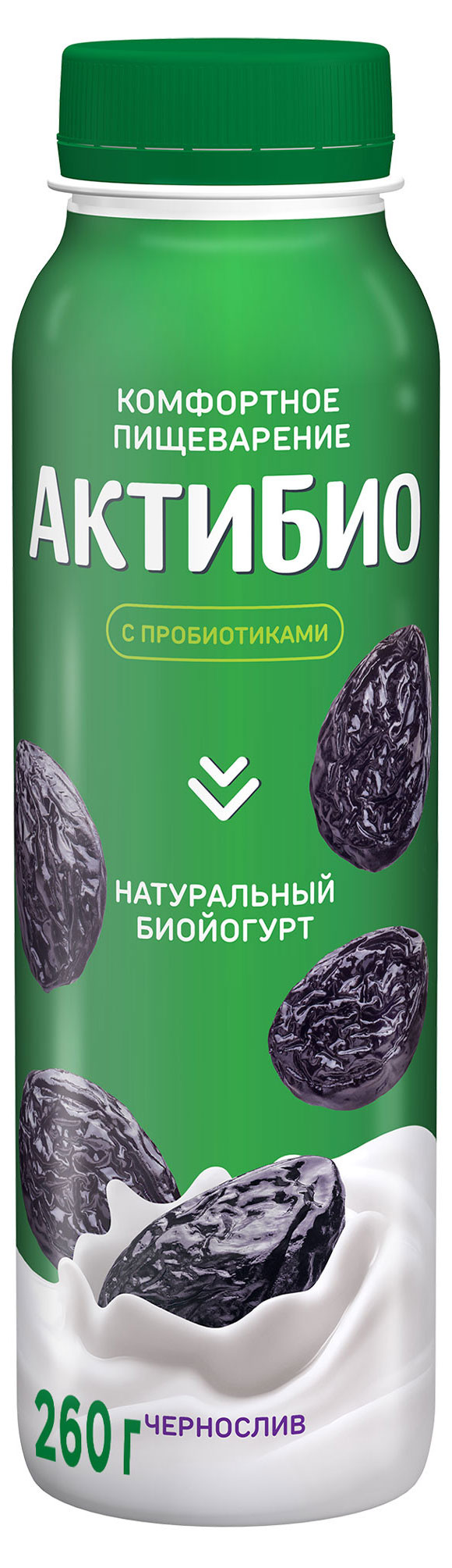 Йогурт питьевой «АктиБио» с черносливом 1,5% БЗМЖ 260 г