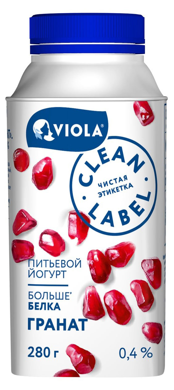 Йогурт питьевой Viola Clean Label Гранат 0,8% БЗМЖ, 260 г