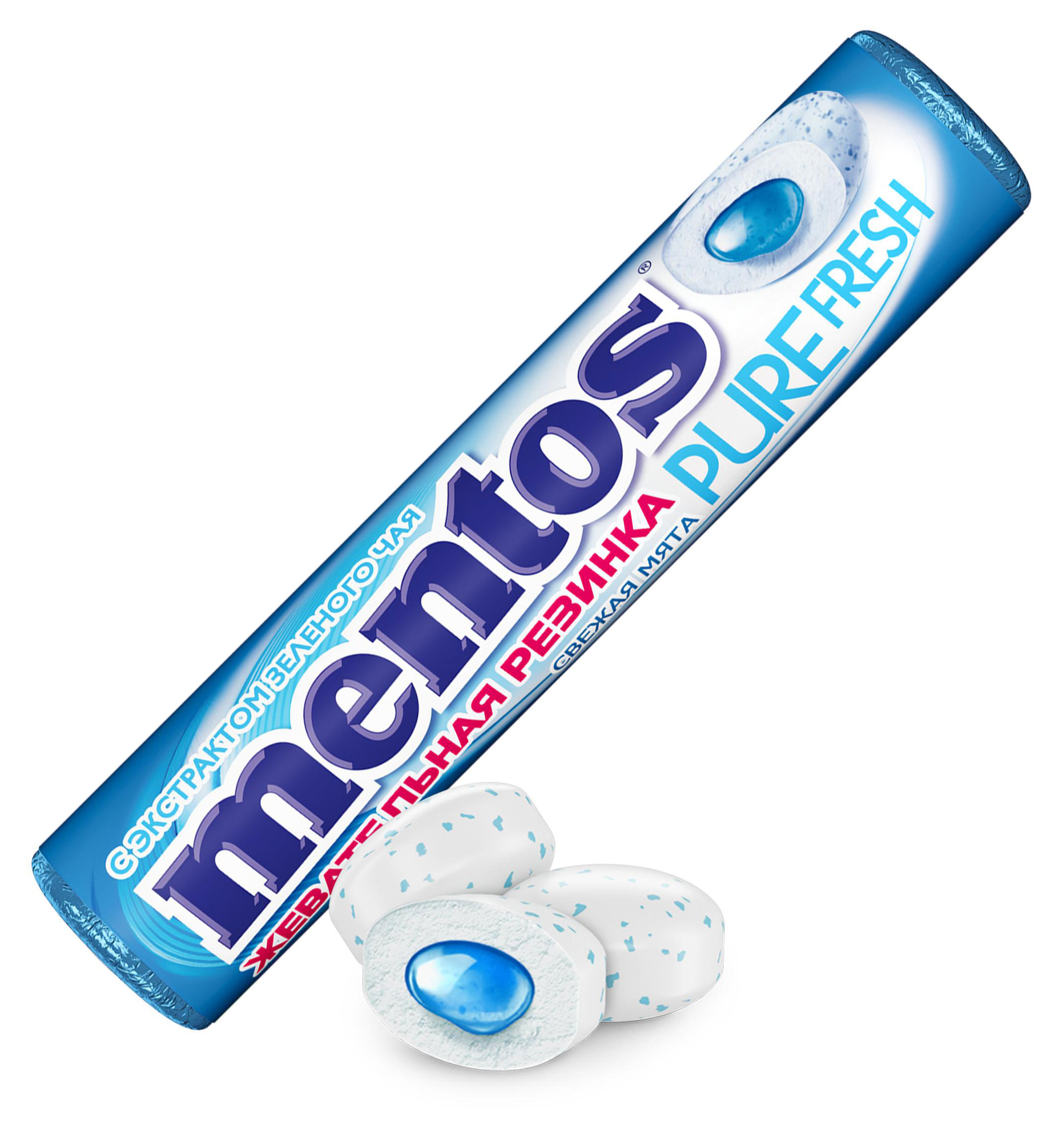 Резинка жевательная Mentos Pure Fresh Свежая Мята, 15,5 г