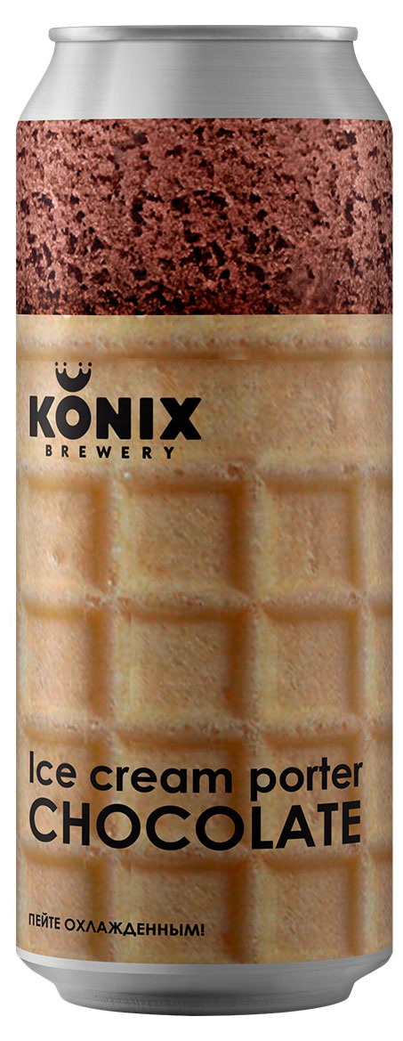 Пивной напиток Konix Brewery Ice Cream Porter Chocolate нефильтрованный осветленный 7%, 450 мл