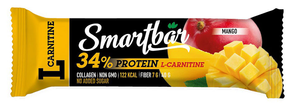 Батончик Smartbar Protein L-carnitine протеиновый с L-карнитином Манго. 40 г