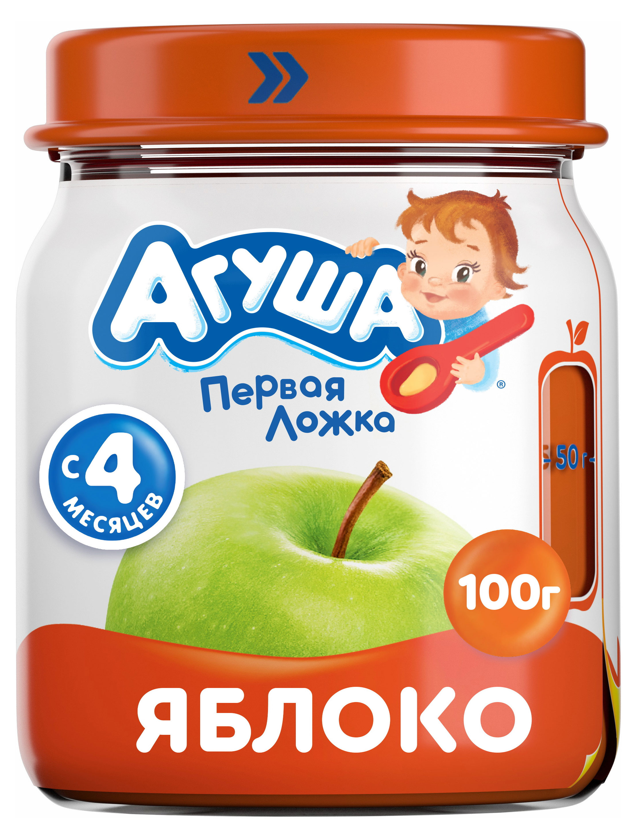 Пюре фруктовое «Агуша» Первая ложка Яблоко с 4 мес., 100 г