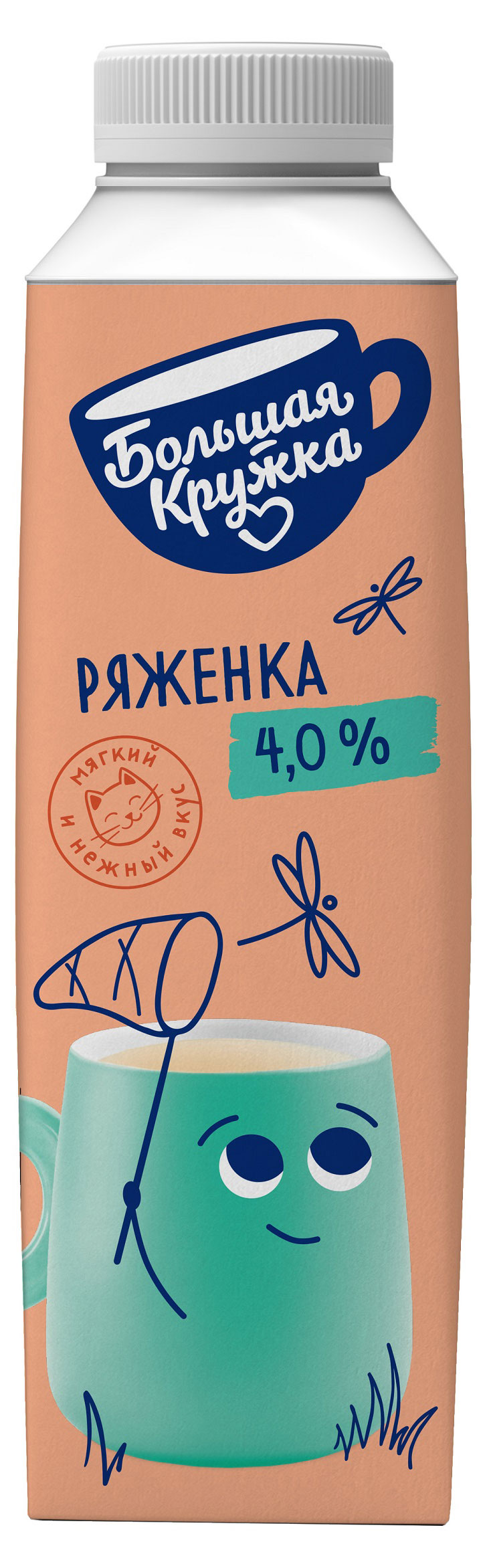 Ряженка «Большая кружка» 4% БЗМЖ, 500 г