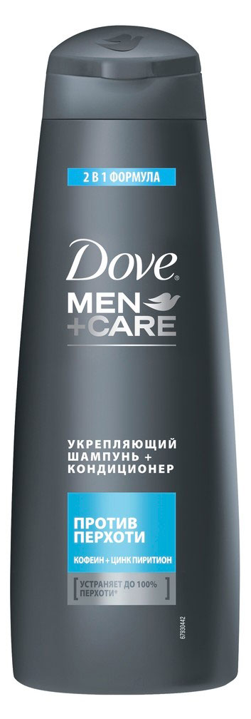 Шампунь и бальзам для волос «Дав 2в1 мужской от перхоти с кофеином и пироктон оламином, 380 мл