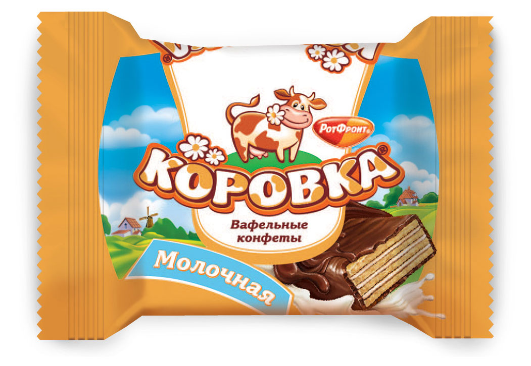 Конфеты «Коровка» вафельная молочная, вес