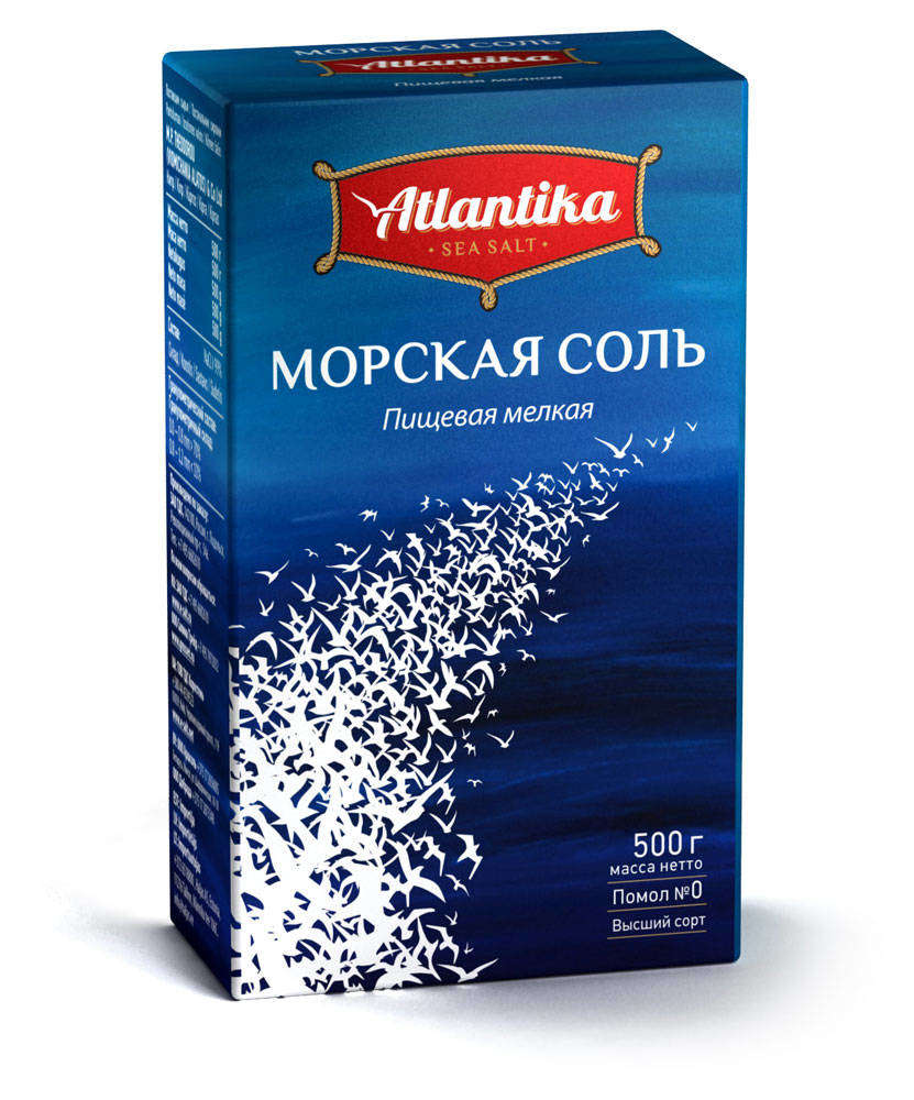 Соль пищевая Atlantika морская, 500 г