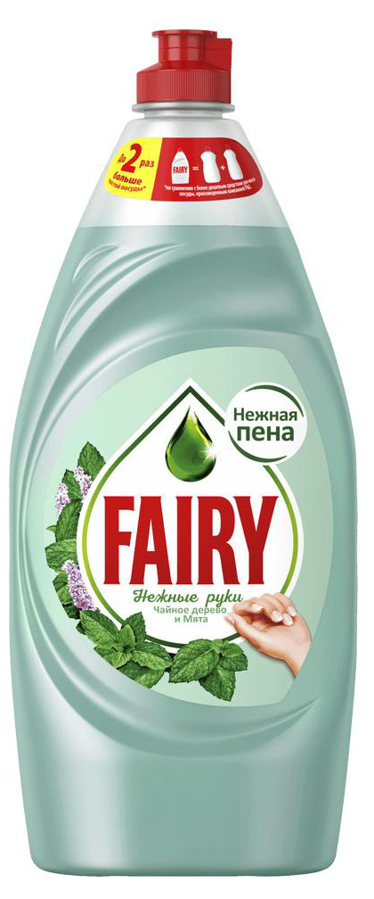 Средство для мытья посуды Fairy «Нежные ручки» Чайное дерево и мята, 900 мл