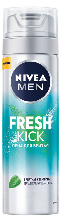 Пена для бритья NIVEA MEN Fresh Kick приятная свежесть с мятой, 200 мл