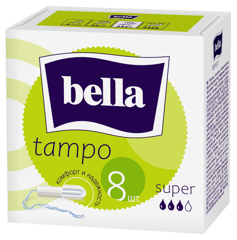 Тампоны гигиенические Bella Super Easy Twist без аппликатора, 8 шт