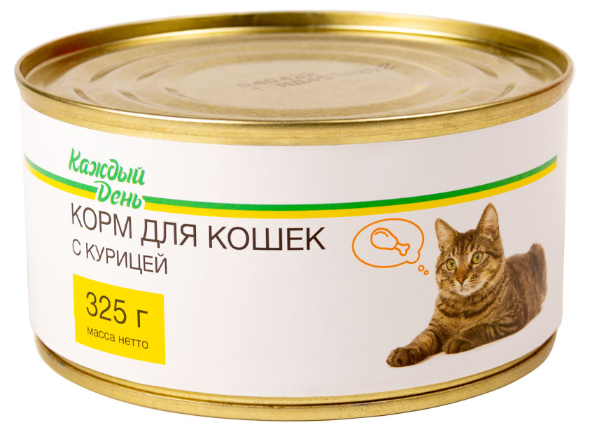 Корм для кошек «Каждый день» с курицей, 325 г