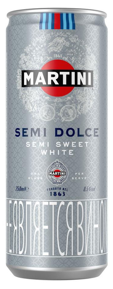 Игристый винный напиток Martini Semi Dolce белый сладкий Италия, 0,25 л