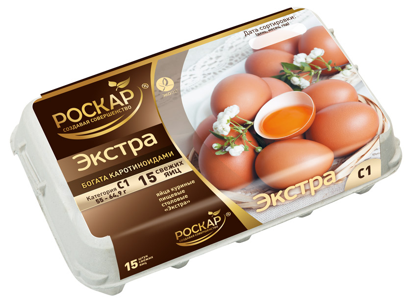 Яйца куриные «Экстра» С1, 15 шт