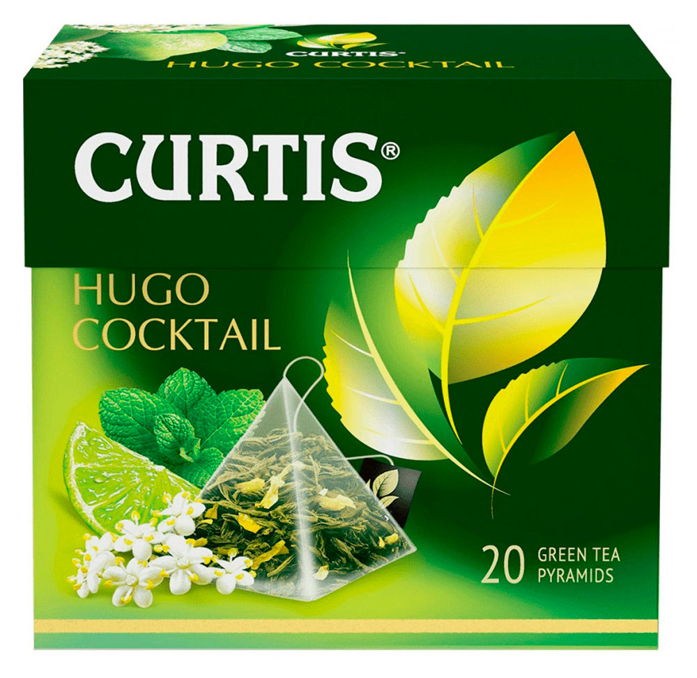 Чай зеленый Curtis Hugo Coctail в пирамидках, 20х2 г