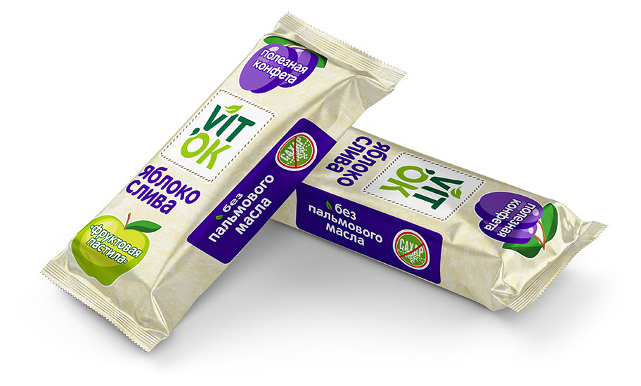 Конфеты неглазированные VITok Яблоко-слива без сахара, вес