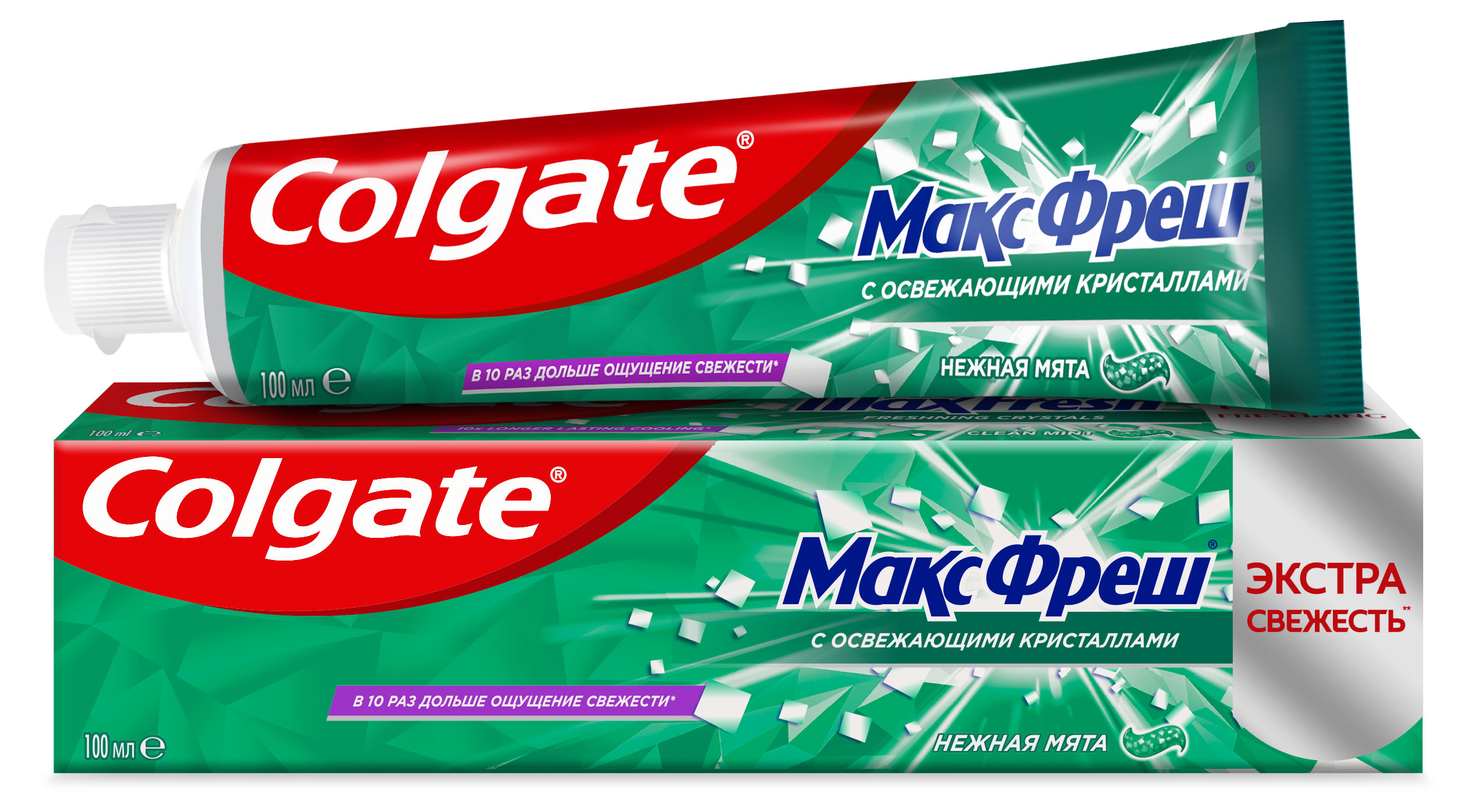 Зубная паста Colgate Макс Фреш Нежная мята с освежающими кристаллами для свежего дыхания и защиты от кариеса, 100 мл