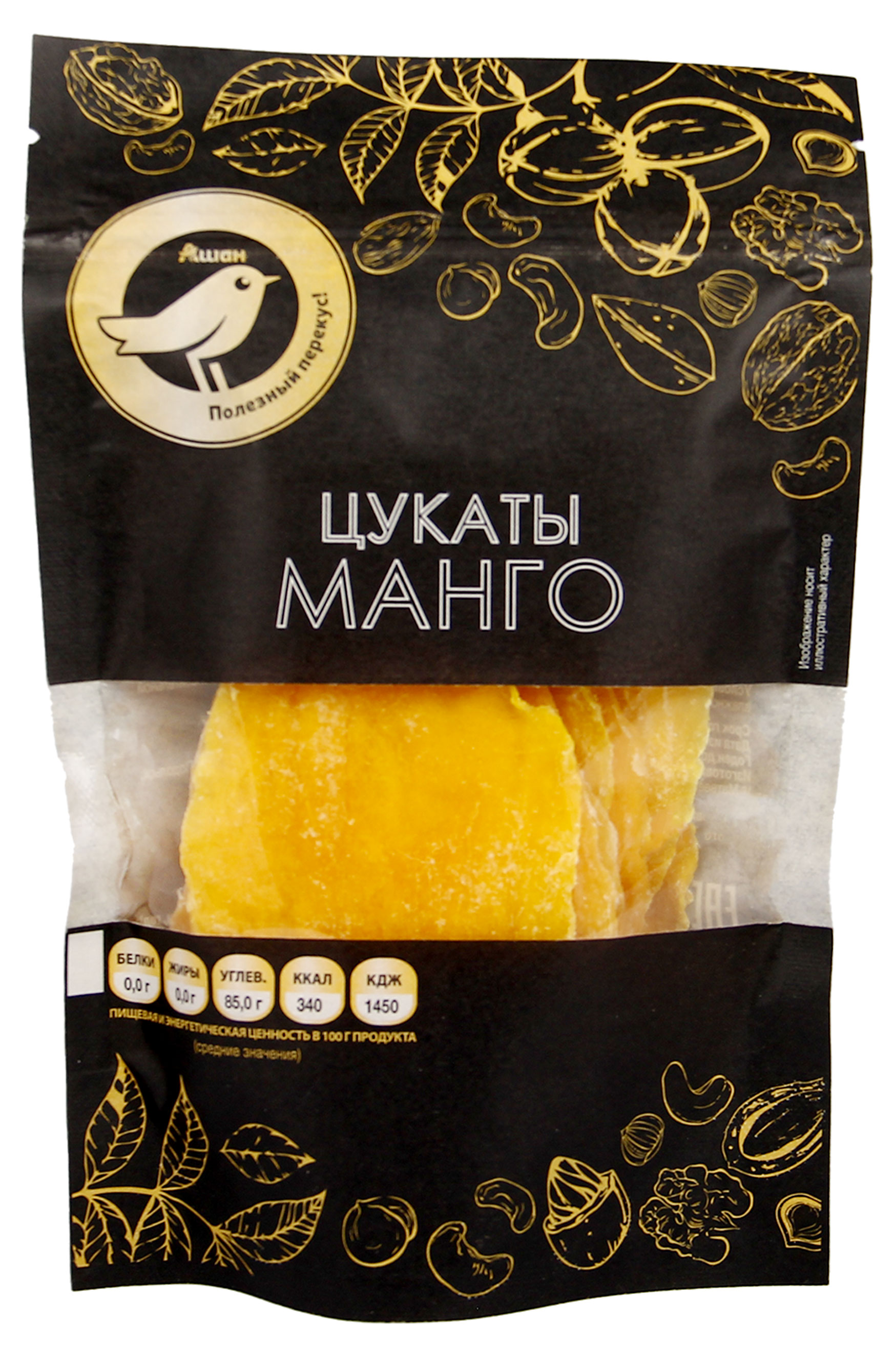 Цукаты манго АШАН Золотая птица, 120 г