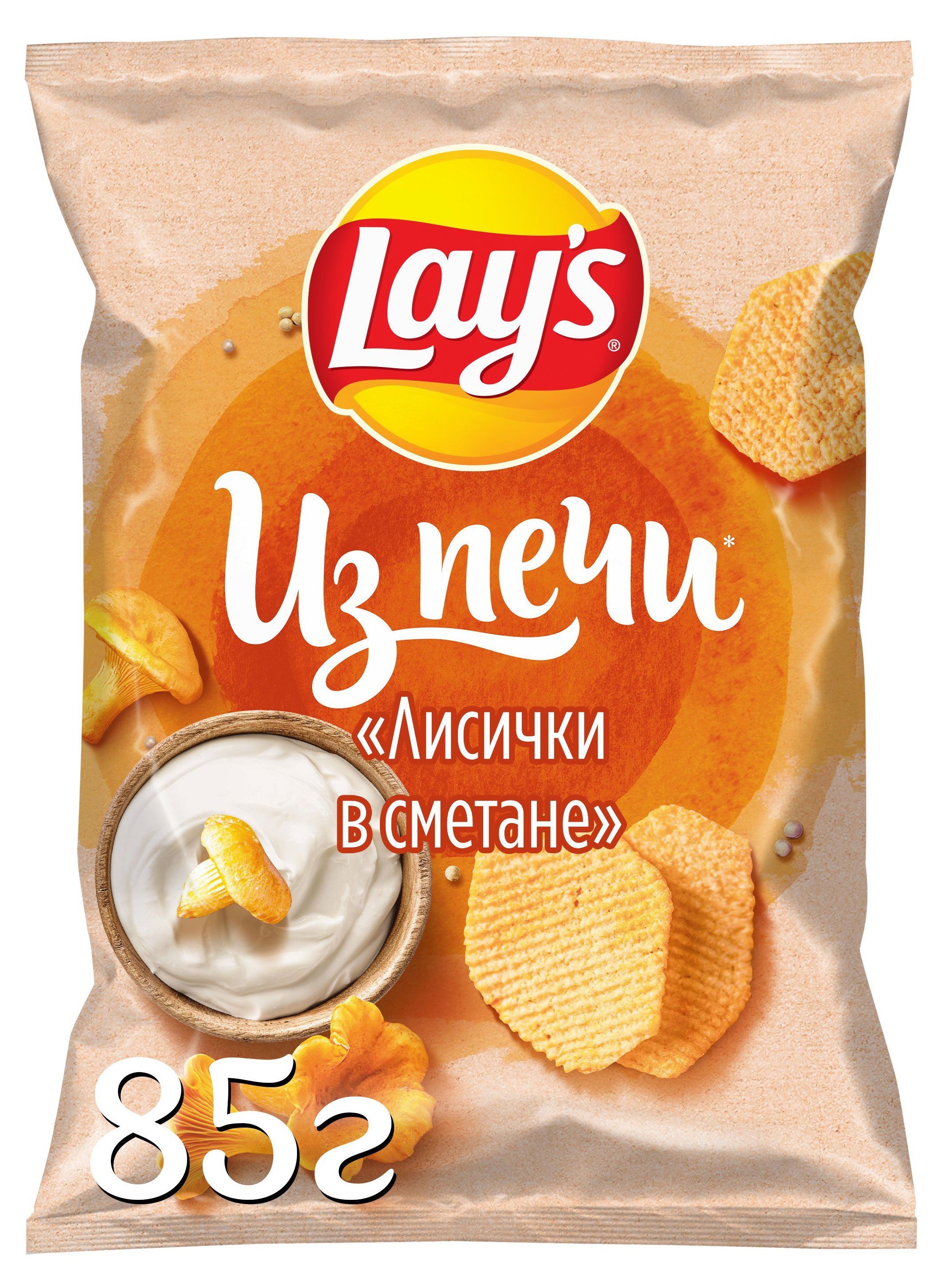 Чипсы картофельные Lay's Из печи лисички в сметане, 85 г