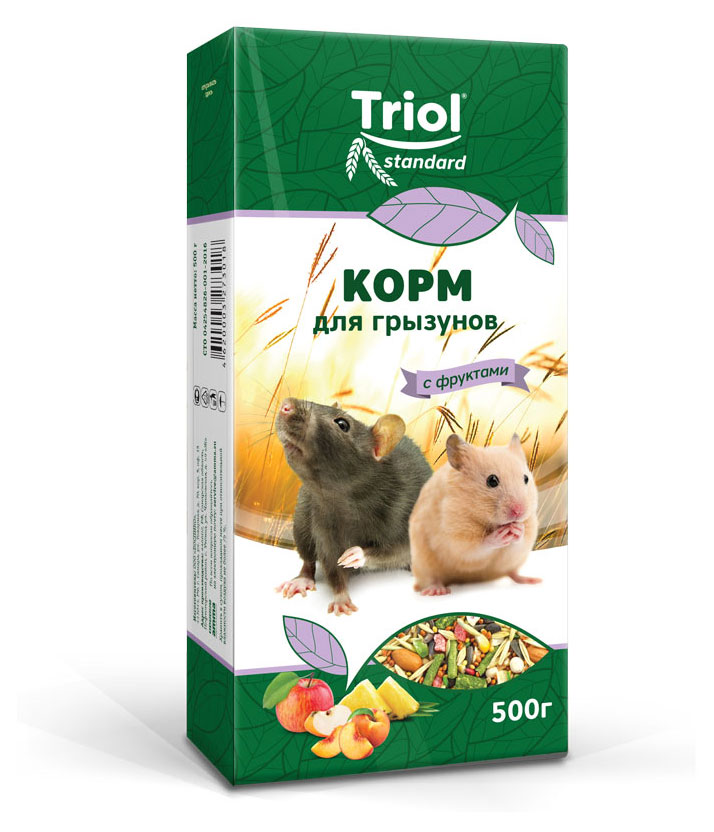 Корм для грызунов Triol с фруктами, 500 г