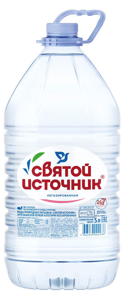 Вода питьевая «Святой Источник» без газа, 5 л