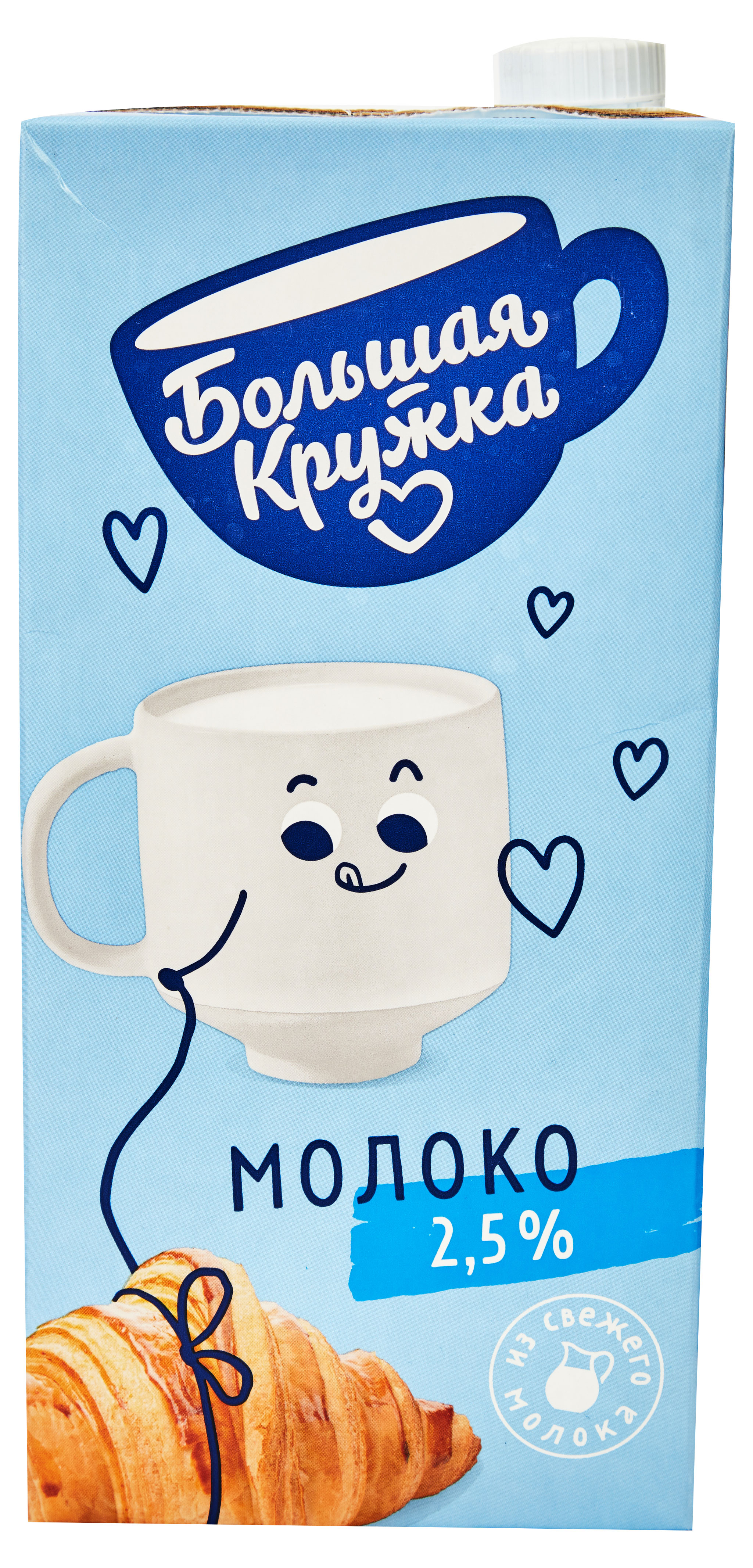 Молоко ультрапастеризованное «Большая Кружка» стерилизованное 2,5% БЗМЖ, 1,98 л