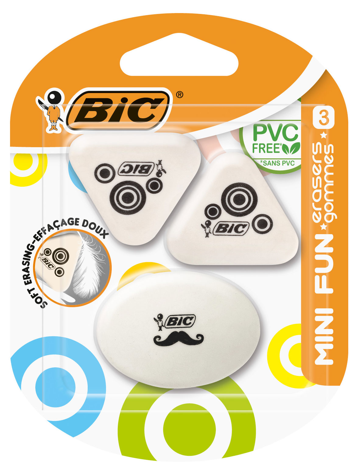 Ластик BIC Mini Fun, 3 шт