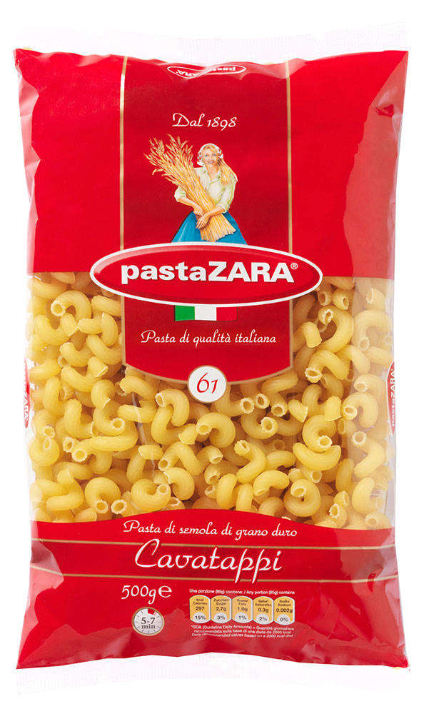 Макаронные изделия Pasta Zara №61 Cavatappi рожок витой, 500 г