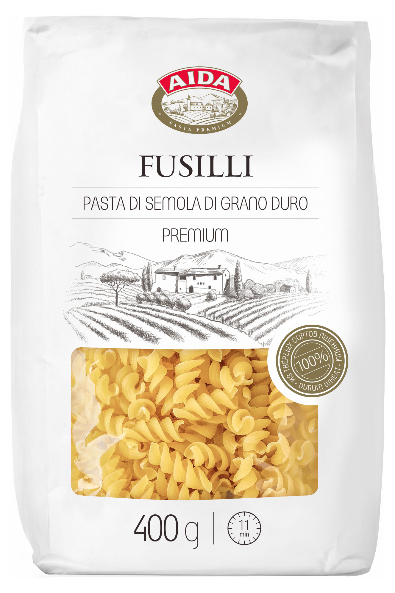 Макаронные изделия Aida Fusilli спиральки, 400 г