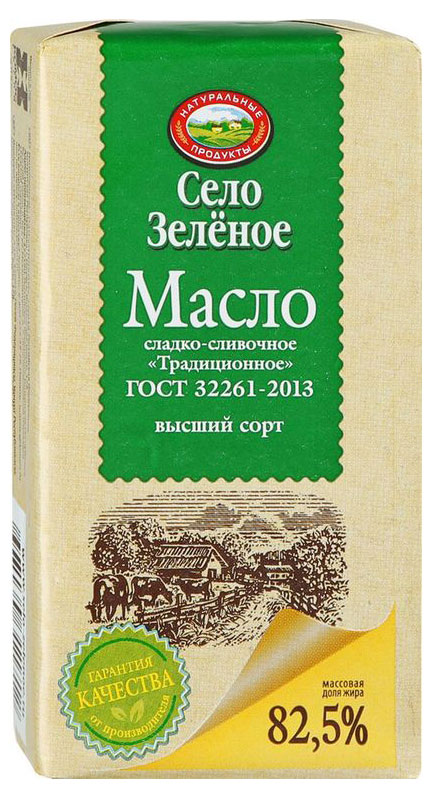 Масло сливочное «Село Зеленое» Традиционное 82,5%,175 г