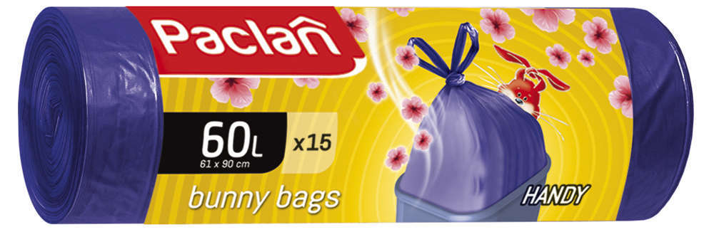 Мешки для мусора Paclan Bunny bags aroma 60 л, 15 шт