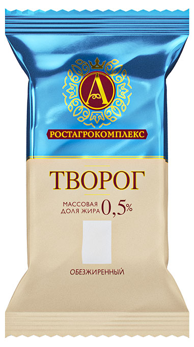 Творог обезжиренный «А.Ростагрокомплекс» брикет 0,5% БЗМЖ, 180 г