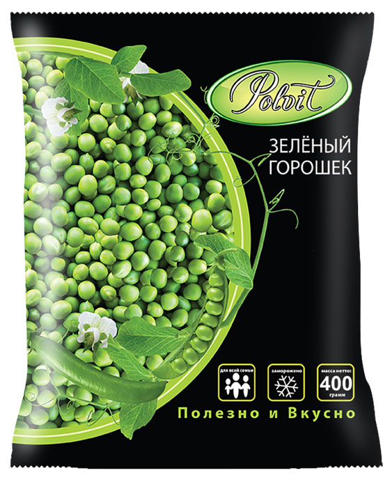 Овощная смесь Зеленый горошек Polvit замороженный, 400 г