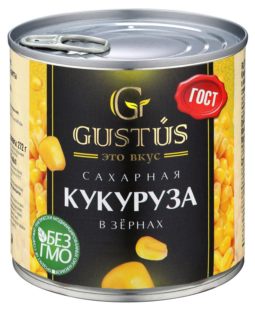 Кукуруза Gustus сахарная в зернах, 425 мл